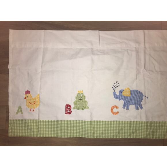 POTTERY BARN‎ KIDS Valance Nursery Window Curtain Animals ABC Applique 43.5"x18" - Picture 3 of 7
